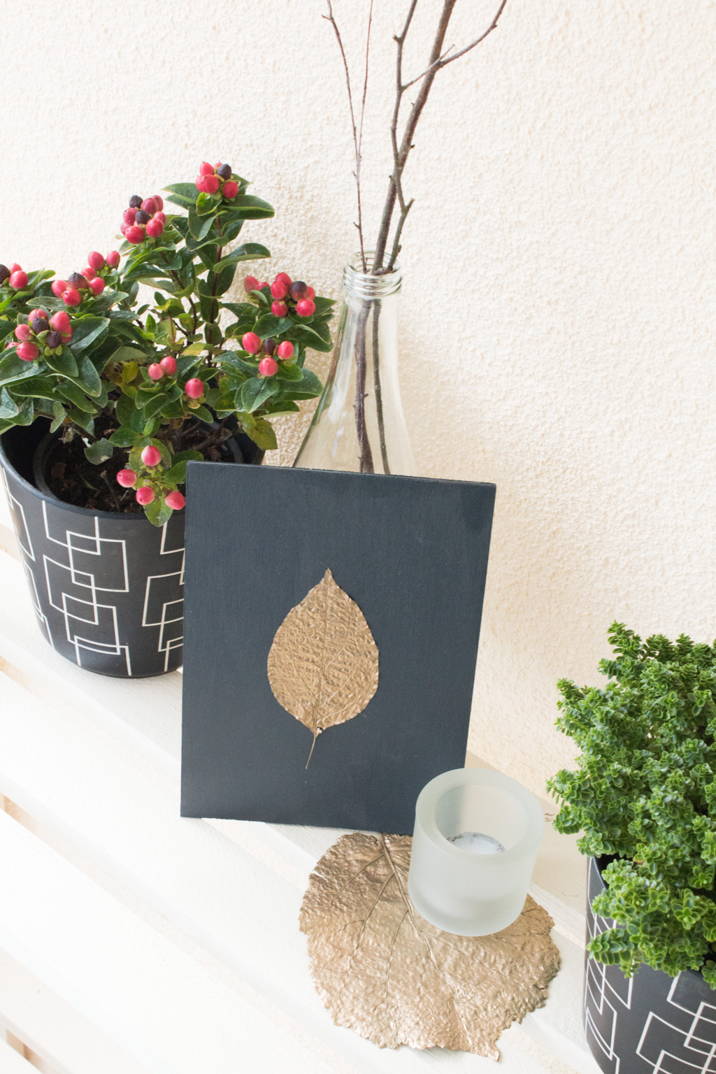 DIY-Herbstdeko goldene Blätter